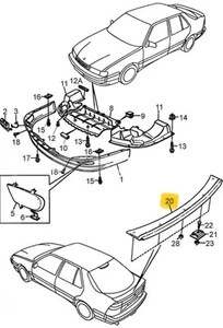 SAAB 9000 NLS/5CS 4D SPOILER E DIFFUSORE POSTERIORE AERO OEM 8285314 - Imagen 1 de 23