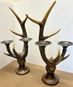 Uttermost Stag Horn Antler 2 Candle Holder Candelabra ~ Set of 2 (1 Rt & 1 Left) - Picture 1 of 7
