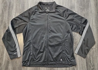 Xersion Quik-Dri Track Jacket Long Sleeve Dark Gray Mock Neck Polyester Men's XL - Image 1 of 4