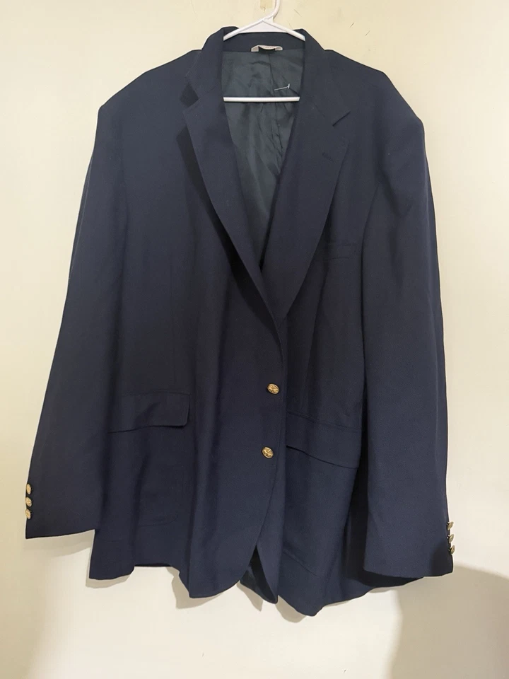Blazer Alexander Lloyd 56L azul marino para hombre - 100 % lana, botones dorados, hecho en EE. UU. Foto 1 de 4