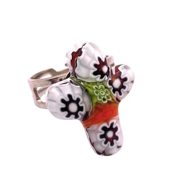 Glass Ring Murano Glass Ring Handmade Adjustable Ring Venice Venetian Glass Ring - Image 1 of 4