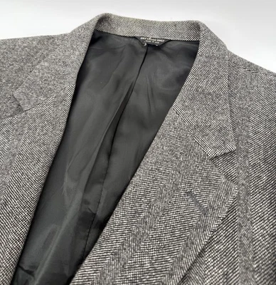Abrigo deportivo traje chaqueta blazer 48R vintage tweed gris espiga 100 % pelo camel 48R Foto 1 de 4