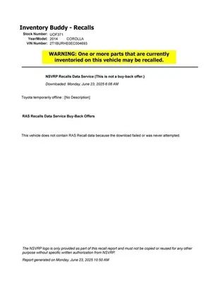 Automatic Transmission Sedan 1.8L CVT Fits 14-19 COROLLA 30102989 - Image 1 of 4