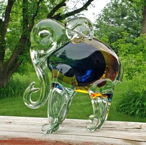 Grande statuina scultura vintage vetro artistico Murano Italia soffiato a mano elefante Sommerso - Foto 1 di 10