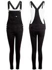 Dungaree Slim Fit Stretch Black Women Size 12 14 8 16 Dungarees Overalls Jeans