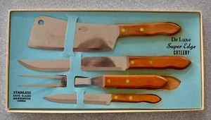 VINTAGE UTICA 4-PIECE STAINLESS STEEL DELUXE SUPER EDGE CUTLERY SET - NEW in box - Picture 1 of 4