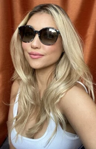Nuevas gafas de sol para mujer GUCCI GG 3722/S HNWYE 55 mm azul mármol de gran tamaño Italia - Imagen 1 de 9