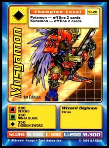 Digimon 1st Edition Champion Musyamon St-20 1999 NM - Picture 1 of 2