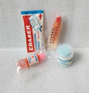 Very Rare Vintage Kutsuwa Medical Erasers Rubbers Gomme Gommine Radiergummi 