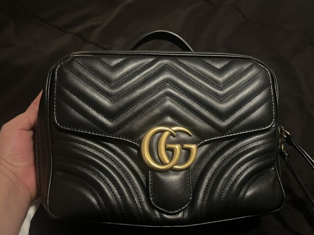 Bolsa com Alça Gucci Marmont GG Preta Original - BHSS4