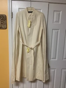 RARE  Vtg Alorna  Coat Dress Cape Poncho 100% Wool Sleeveless Lined Cream Unworn - Picture 1 of 21