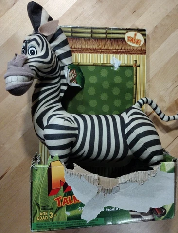 💥New 2004 Hasbro Madagascar Talkin’ Marty Zebra DreamWorks Box Damaged See 👇 Cover