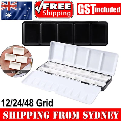 12/24/48 Empty Tin Watercolor Palette Box Student Gift Paint For Half Whole Pan - image 1 of 4