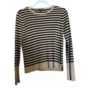 Eileen Fisher Sweater Womens Petite Small Multicolor Stripe Silk Blend Pullover - Picture 1 of 9