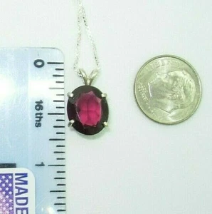 GRANAT KETTE LILA-ROT GROSSE ERDE - ABGEBAUT 12x10 EDELSTEIN! ANHÄNGER & KETTE HERGESTELLT IN DEN USA - Bild 1 von 8