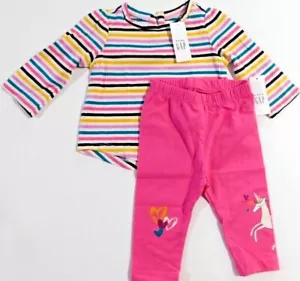 Gap Baby Girl T-Shirt & Leggings Pink Multicolor Size 3-6M 6-12M 12-18M 18-24M - Picture 1 of 6