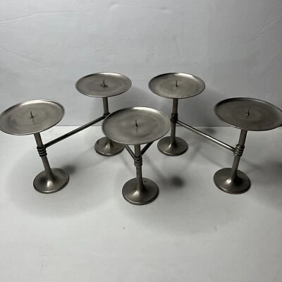 Centro de mesa Pottery Barn ajustable 5 brazos extensible pilar candelabro Foto 1 de 4