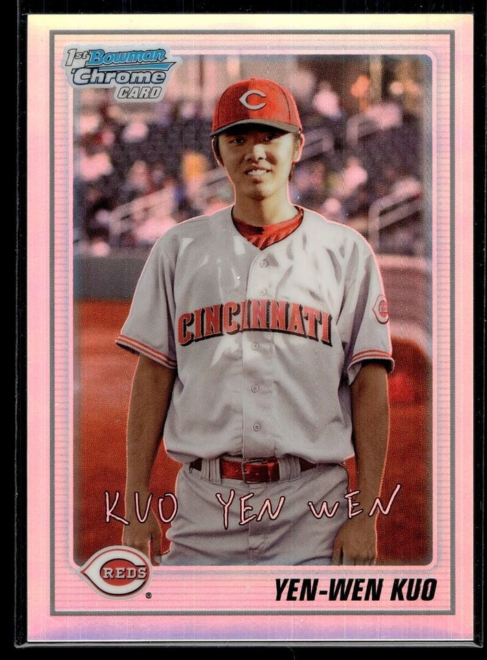 2010 BOWMAN CHROME REFRACTOR /777 YEN WEN KUO REDS - Image 1 of 1