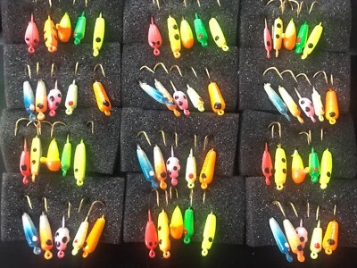 Скидка лот льда Jigs qty 10, 20, 40, 60 различных цветов KODIAC wt 1.0g-.4g - Изображение 1 из 4