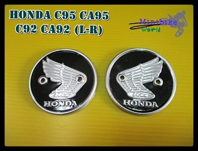 Fit HONDA BENLY 125 150 C92 C95 CA92 CA95 CB92 CA160 BLACK TANK LOGO EMBLEM 2Pcs Foto 1 de 4