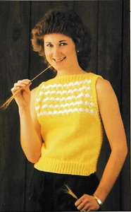 Boatneck ärmelloser Sommerpullover - Garn mit verzehrtem Gewicht - NUR Strickmuster - Bild 1 von 2