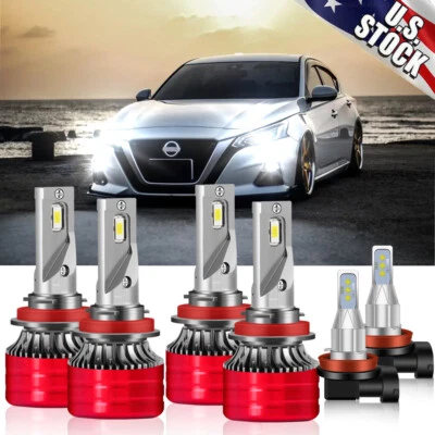 For 2007-2018 Nissan Altima Combo LED Headlight High Low + Fog light 6 bulbs Kit - Image 1 of 4