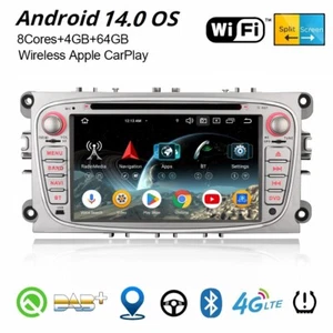 Android 14 DAB+ Autoradio Ford Mondeo Focus C/S-Max Galaxy DSP CarPlay 64GB Navi - Bild 1 von 24