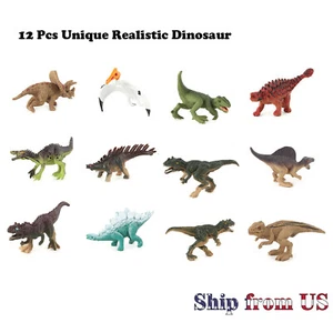 12 Pcs Jurassic Realistic Dinosaur Dino Model Figure Figurine Kids Toy Gift Lot - Picture 1 of 8