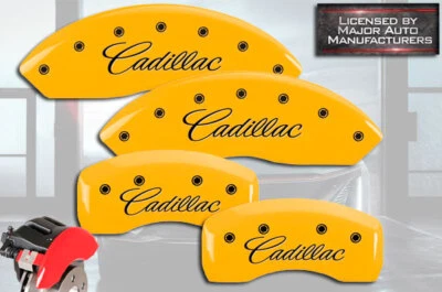 Cursive 2014 "Cadillac" ELR 前后黄色 MGP 刹车盘卡钳盖 — 第 1/4 张图片