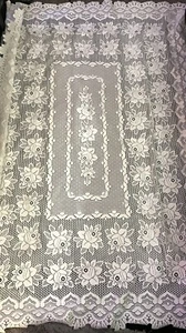 Heritage Lace Rose Tablecloth Size 84X60 Inches - Picture 1 of 19