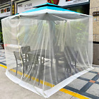 7.5-11Ft Beige Patio Umbrella Mosquito Netting, With Double Zipper Door