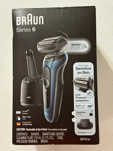 Braun Series 6 6072cc Men's Electric Shaver and Precision Trimmer, Blue - Picture 1 of 21