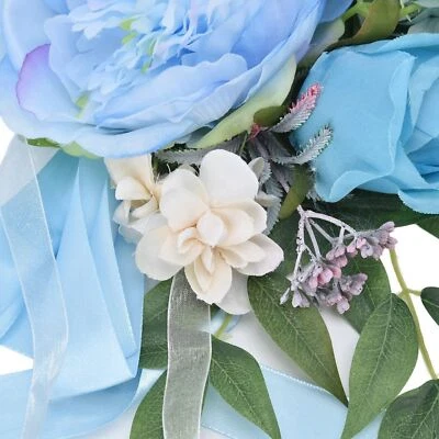 Silla de Boda Respaldo Flores Artificial Prevenir Desvanecimiento Silla de Boda Decoraciones Foto 1 de 4