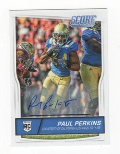 2016 SCORE FOOTBALL ROOKIE AUTOGRAPH PAUL PERKINS #348 GIANTS / UCLA - Picture 1 of 2