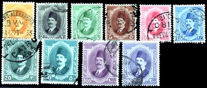 Egypt 1923 King Fouad First Issue 10 values USED - Picture 1 of 1