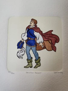 GRABADO DISNEY BLANCO NIEVE PRÍNCIPE SOWA REISER EDICIÓN LIMITADA COLOREADO A MANO /500 - Imagen 1 de 4