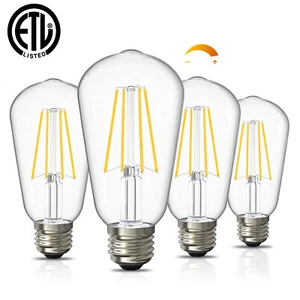 4P LED Edison Bulbs 60W Equivalent 2700K Dimmable E26 Pendant Wall Sconce Lights - Picture 1 of 11