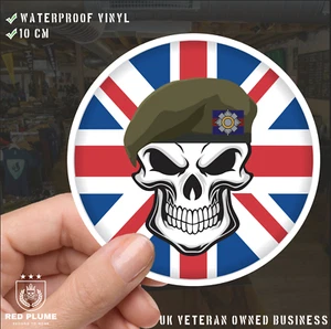 Skull with Scots Guards Beret UJ Vinyl Sticker - 10cm - Picture 1 of 4
