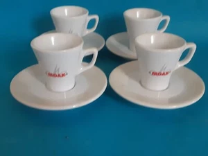 ACF 4x Espressotassen + Untertassen Tulpenform weiß, dickwandig mit Logo - Bild 1 von 6