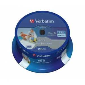 Verbatim BD-R SL Datalife 6x 25GB 25er Spindel Blu-Ray-Disks Rohlinge bedruckbar - Bild 1 von 4