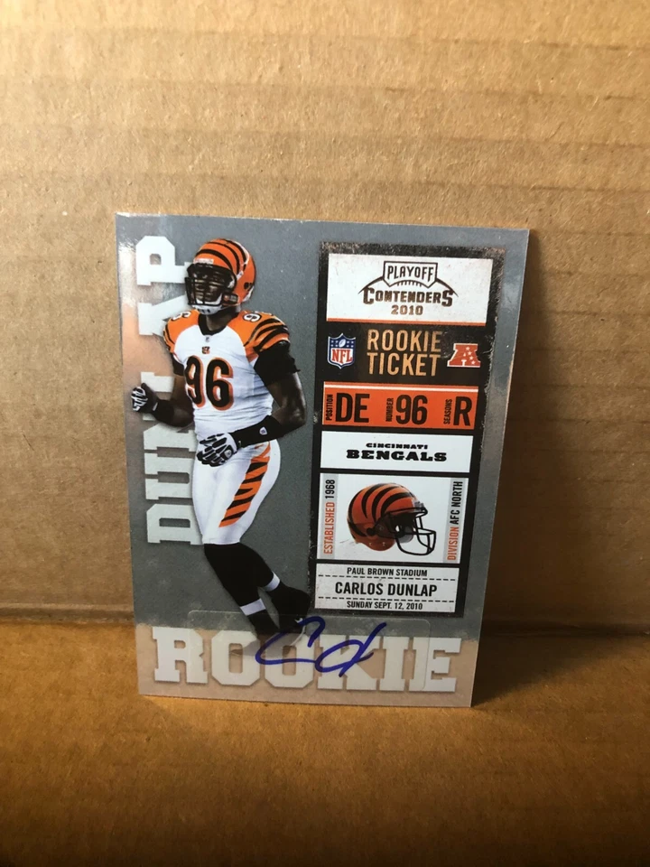 2010 Playoff Contenders #112 Carlos Dunlap AU RC - Image 1 of 2