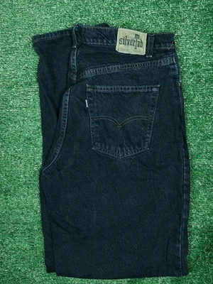 Pantalones de mezclilla sueltos Levis SilverTab para hombre 36 x 32 negros lavado oscuro de colección años 90  Foto 1 de 4