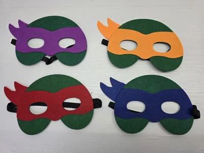 4 Teenage Mutant Ninja Turtles Felt Masks Party Favors Costume Pretend Play - Image 1 of 4