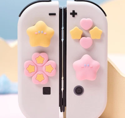 Cute Star Thumb Grips & Button Caps Set for Nintendo Switch OLED | Kawaii Pink - Image 1 of 4