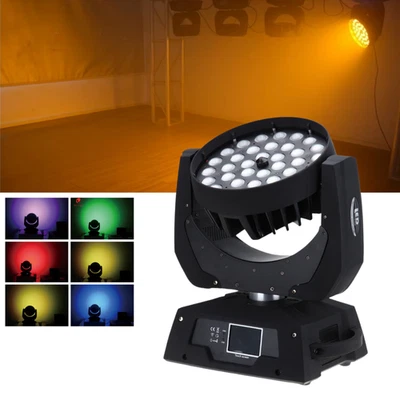 36X18W RGBWA UV 6in1 LED Wash Zoom Led Moving Head Light Disco Club Stage Lights - Image 1 of 4