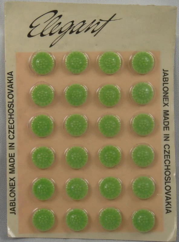 24 botones de vidrio checo verde (101-verde) Foto 1 de 1