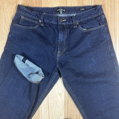 Jeans jeans masculino J Crew Mercantile Selvedge 32x30 (etiqueta 34x32) lavagem escura - Imagem 1 de 4