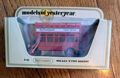 Matchbox 1982 Modelos de Antaño 1922 AEC S Tipo Omnibus Schweppes Nuevo en Caja Y-23 Foto 1 de 3
