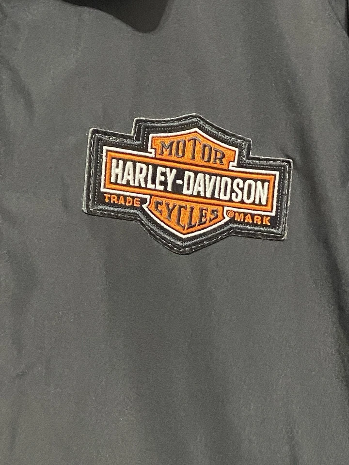 Devon and Jones Harley Davison Mens XL Black Windbreaker Jacket - Image 1 of 4
