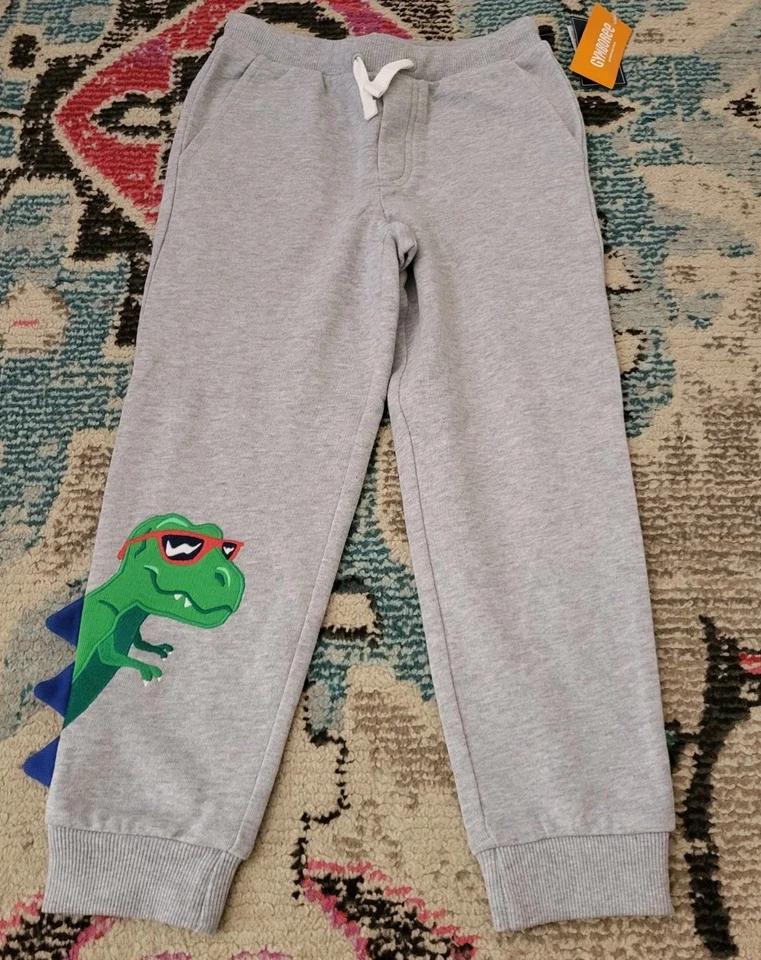 NEW NWT Boys Gymboree gray dinosaur sweatpants pants spikes size 6 h/t mist - Image 1 of 3